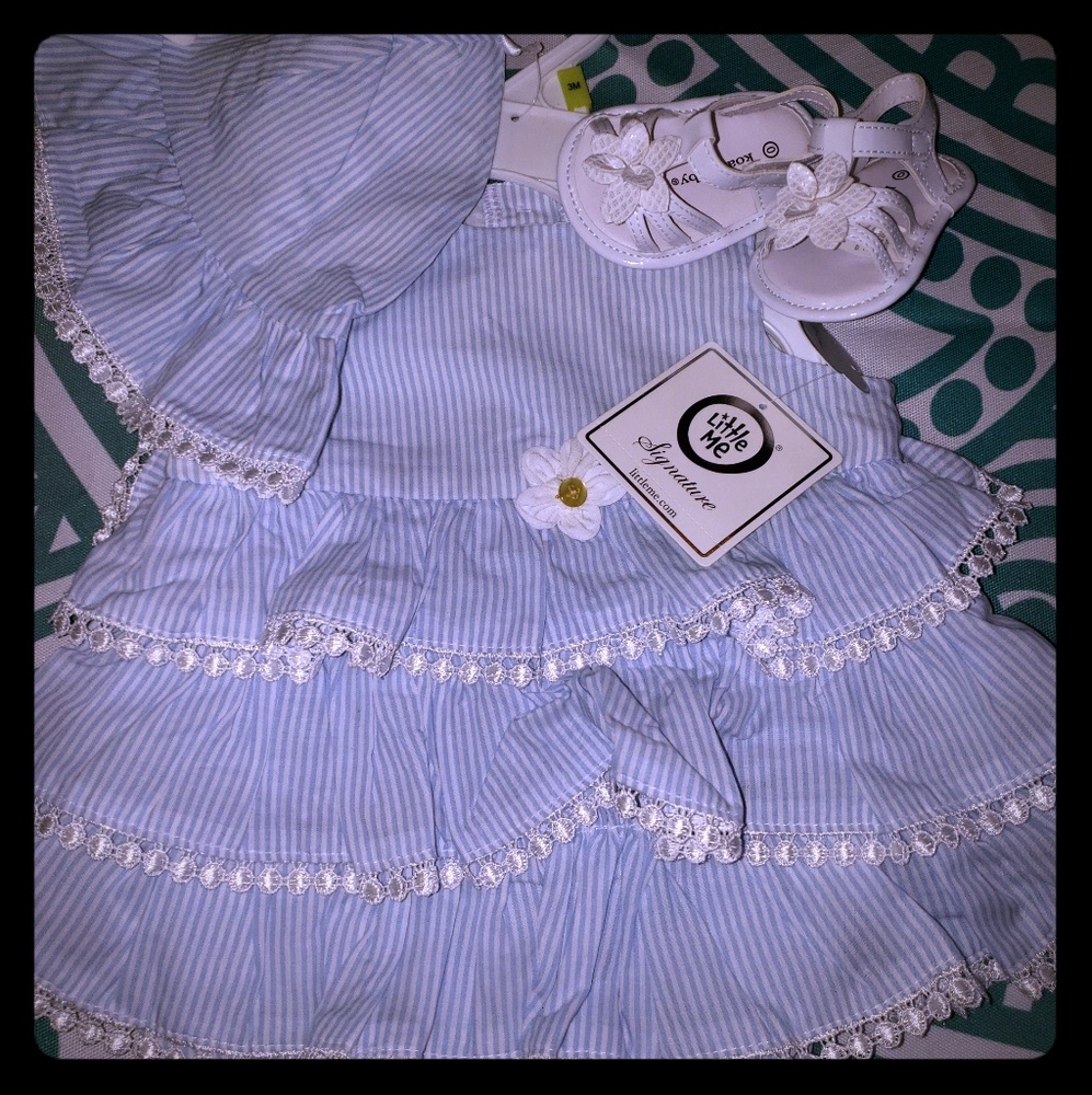 Little me signature set with hat & shoes to match
